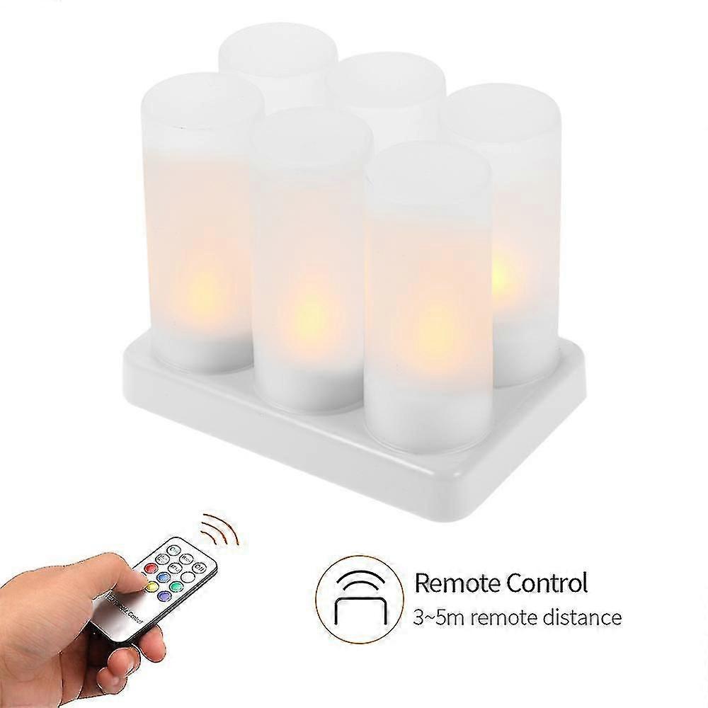 Színes LED gyertya USB újratölthető tea gyertya fény láng nélküli teamécses távirányítóval Gyertya Valentin-napi dekorációhoz