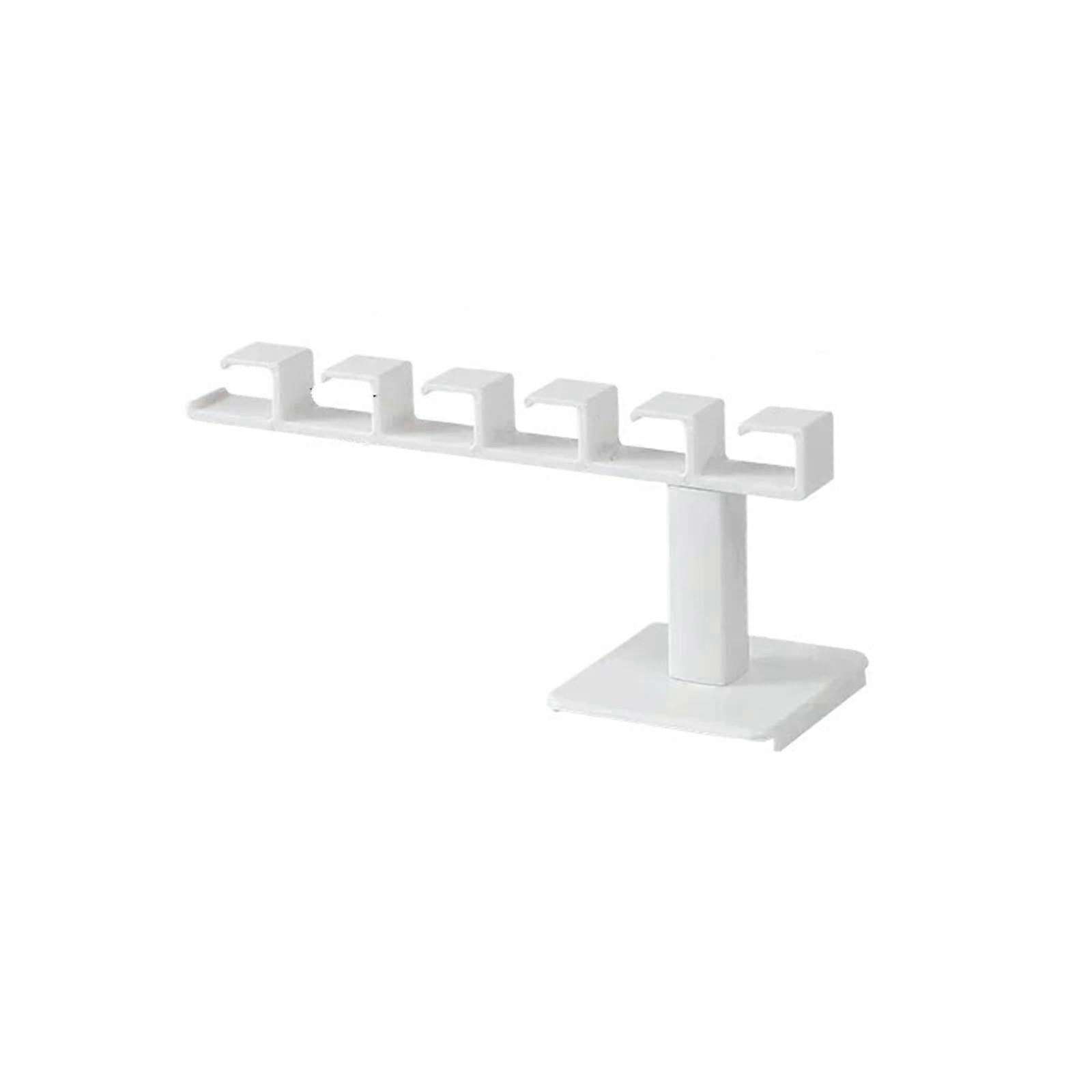 LShaped 6 Hooks Baseball Cap Wall Organizer Adhesive Backed NoDrill Wall Mounted Hat Rack SpaceSaving White