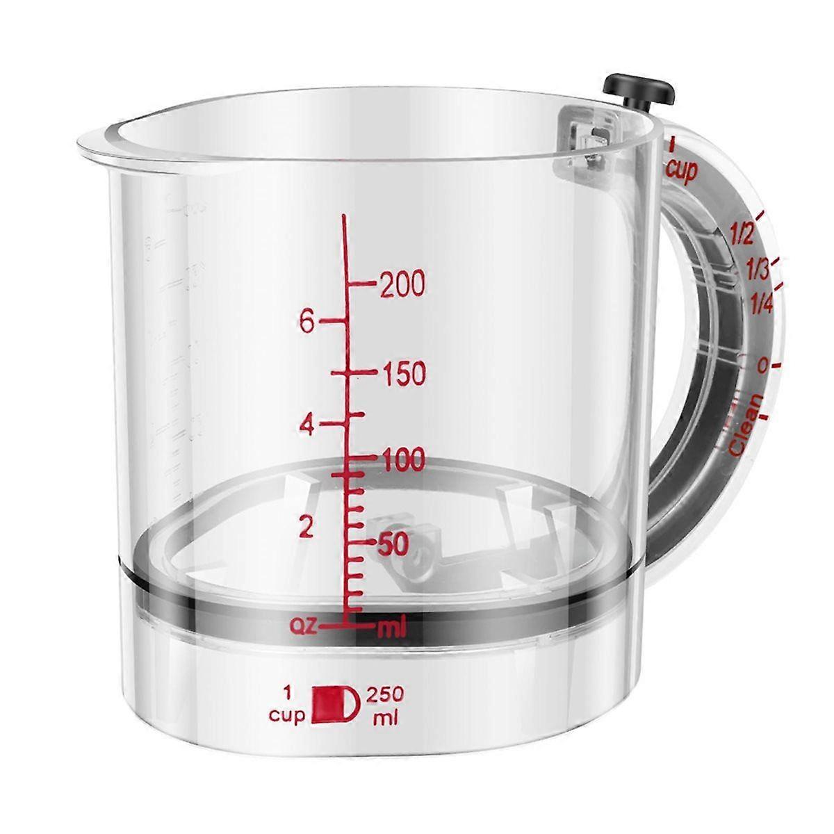 Adjustable Measuring Cup, Adjustable Measuring Cups with Handle, Multi-Functional Push Cup with Scra