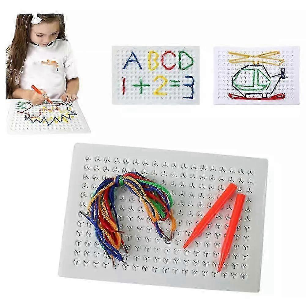 e DIY Children's String Weaving Drawing Board, String Art Kit with Colored Ropes