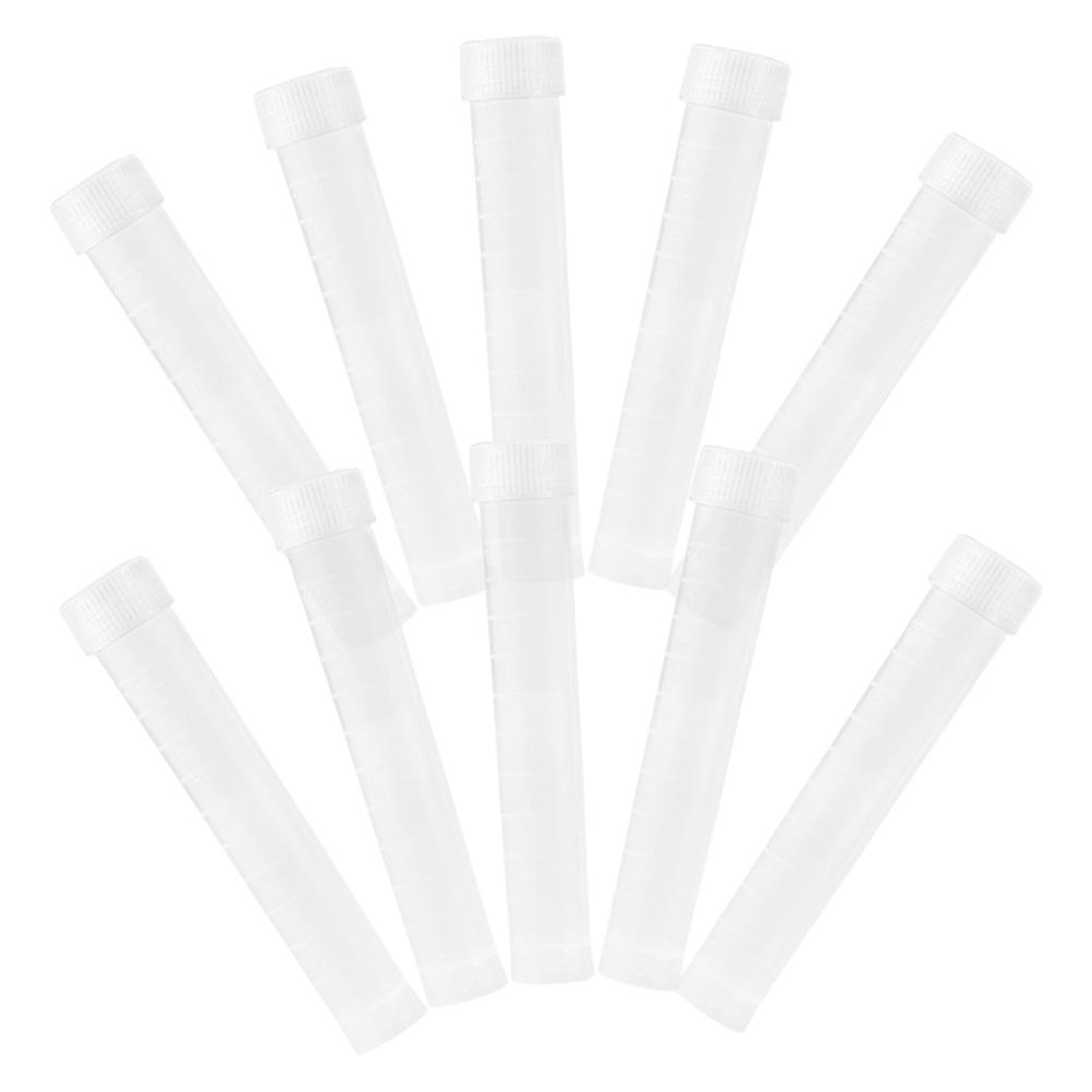 10Pcs Plastic Sampling Tubes Test Tubes Cryotube 10ml Small Vials for Sampling Storage Scientific Experiments Test Tube