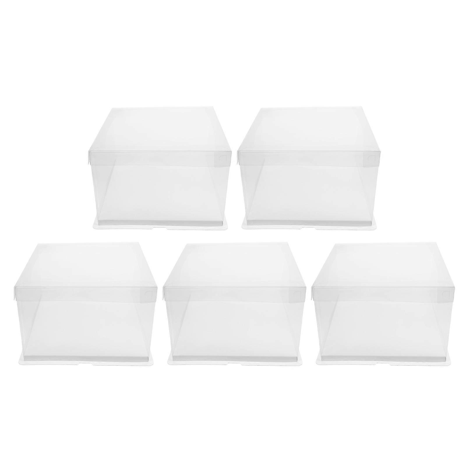 White Transparent Cake Box for Cake Packaging Boxes 5Pcs Set