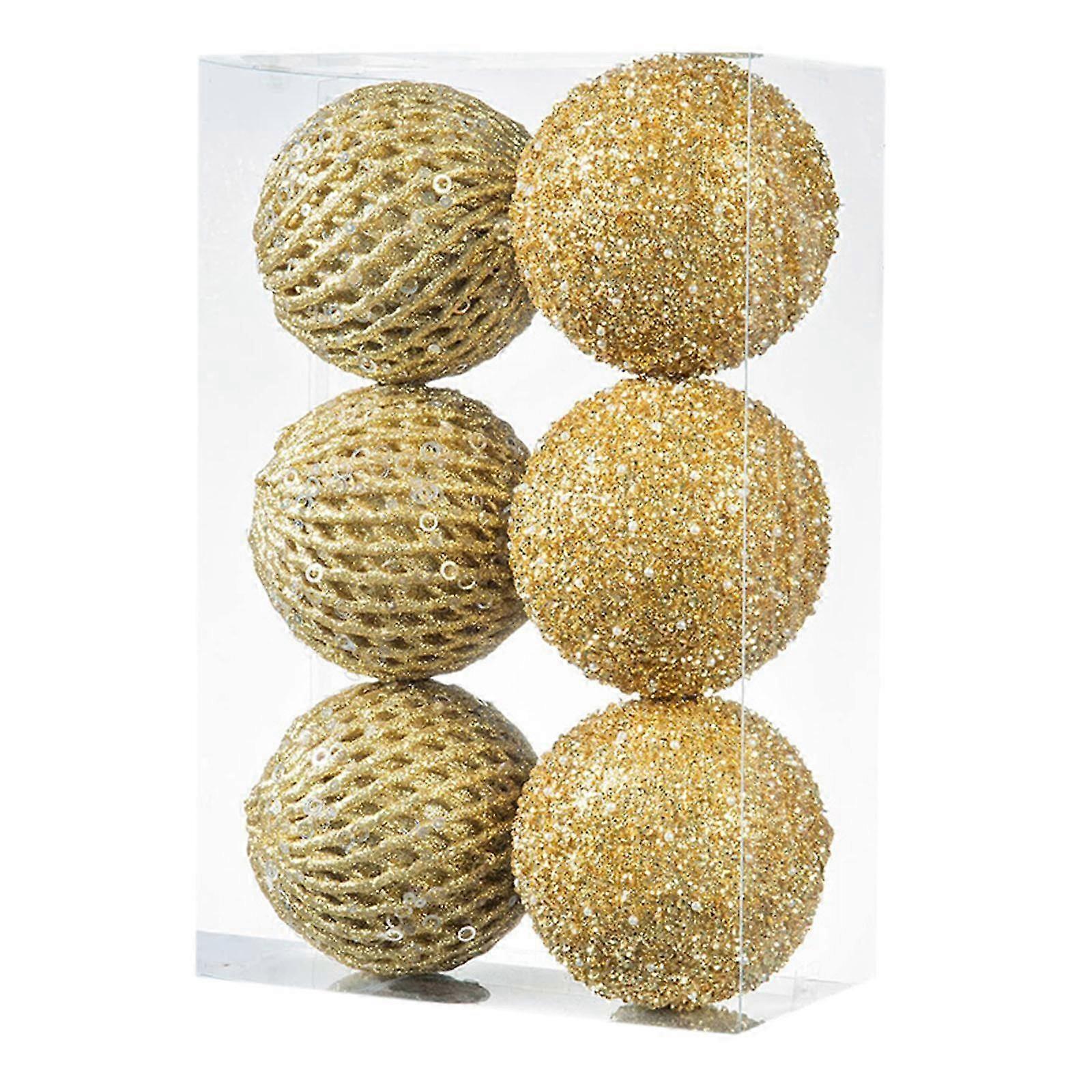 Julgransprydnader i plast, 6 delar, 10 cm, för julgransdekorationer