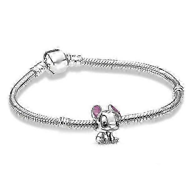 Silver Sterling Disney Lilo Stitch Charm Bracelet Charm Argent 16cm