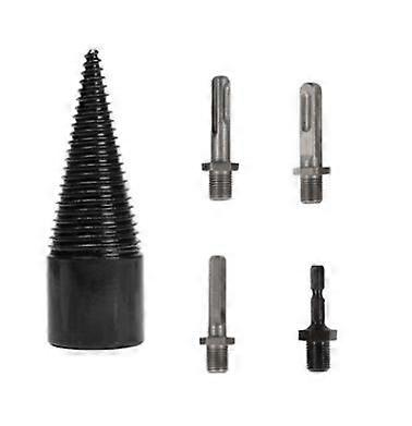 Wood Splitter Log Splitter Conical Wood Splitter for Wood Drill and Wood Milling Cutter Durable Splitting Screw Cone Wood Crushing Tool with 5 Handles