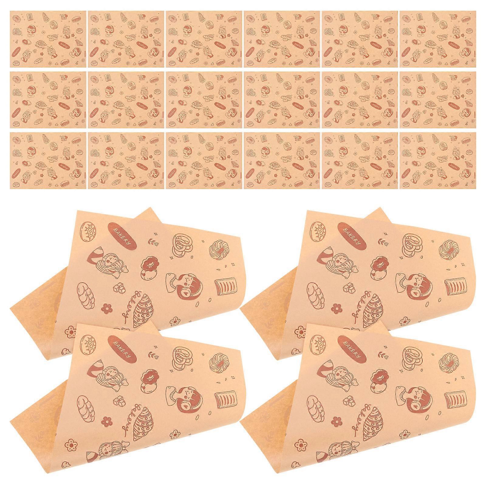 Food Wrap Paper Rectangular Shape Food Items Multi Laminate Material Oil Absorption for 50Pcs