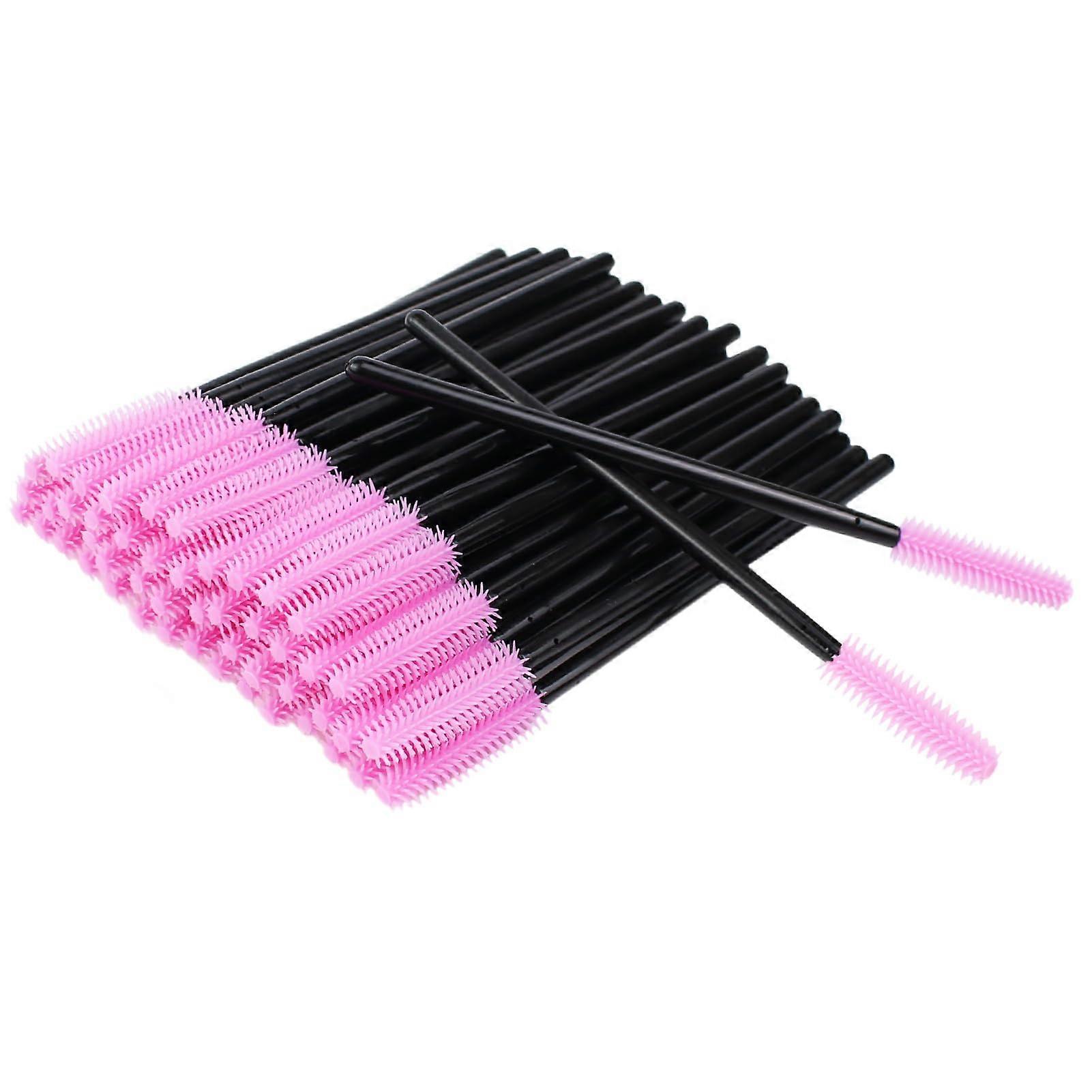 100pcs Disposable Silicone Mascara Wands for Precise Lash Separation and Eyebrow Grooming BlackPink