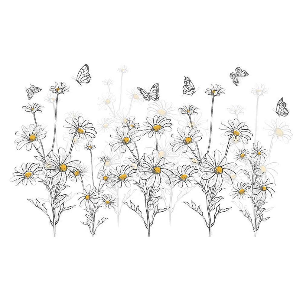6 Sheets Flower Wall Sticker Indoor Decorative Decals for Home Use