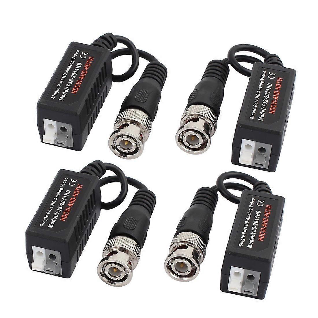 4pcs Passive HD Video Balun for CVI TVI AHD CCTV, Push Terminal UTP Transceiver Cat5 Cat6