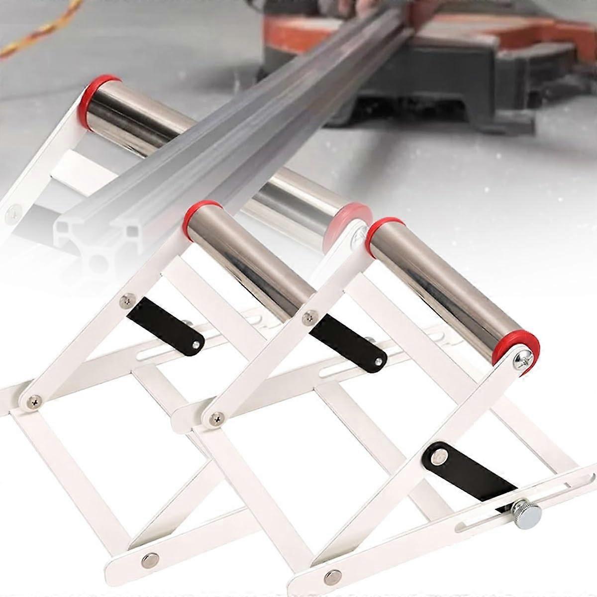 Adjustable Roller Stand for Table Saw, Height Adjustable Metal Cutting Work Support Frame, 2PCS