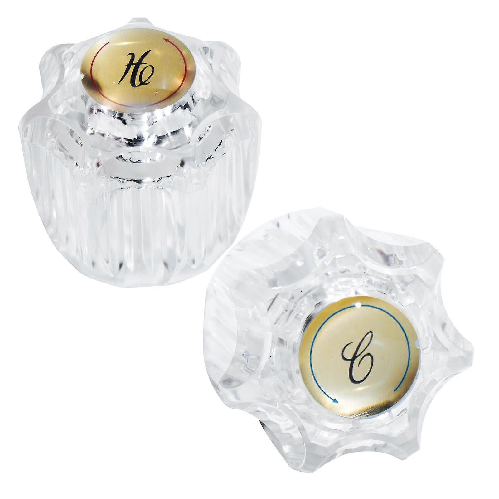 Faucet Handle Replacement Acrylic Knobs for Delta Bathtub and Shower, Hot and Cold Control, 1 Pair