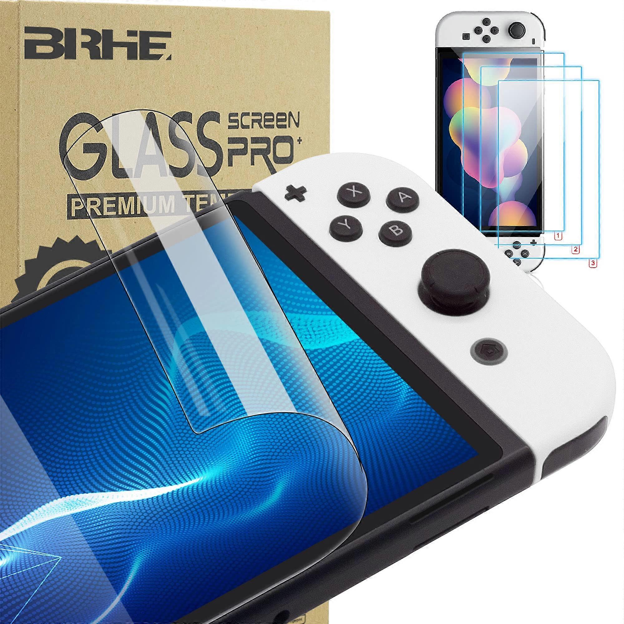 3 Pack Tempered Glass Screen Protector Ultra Thin 0.25mm Anti Scratch for Nintendo Switch OLED