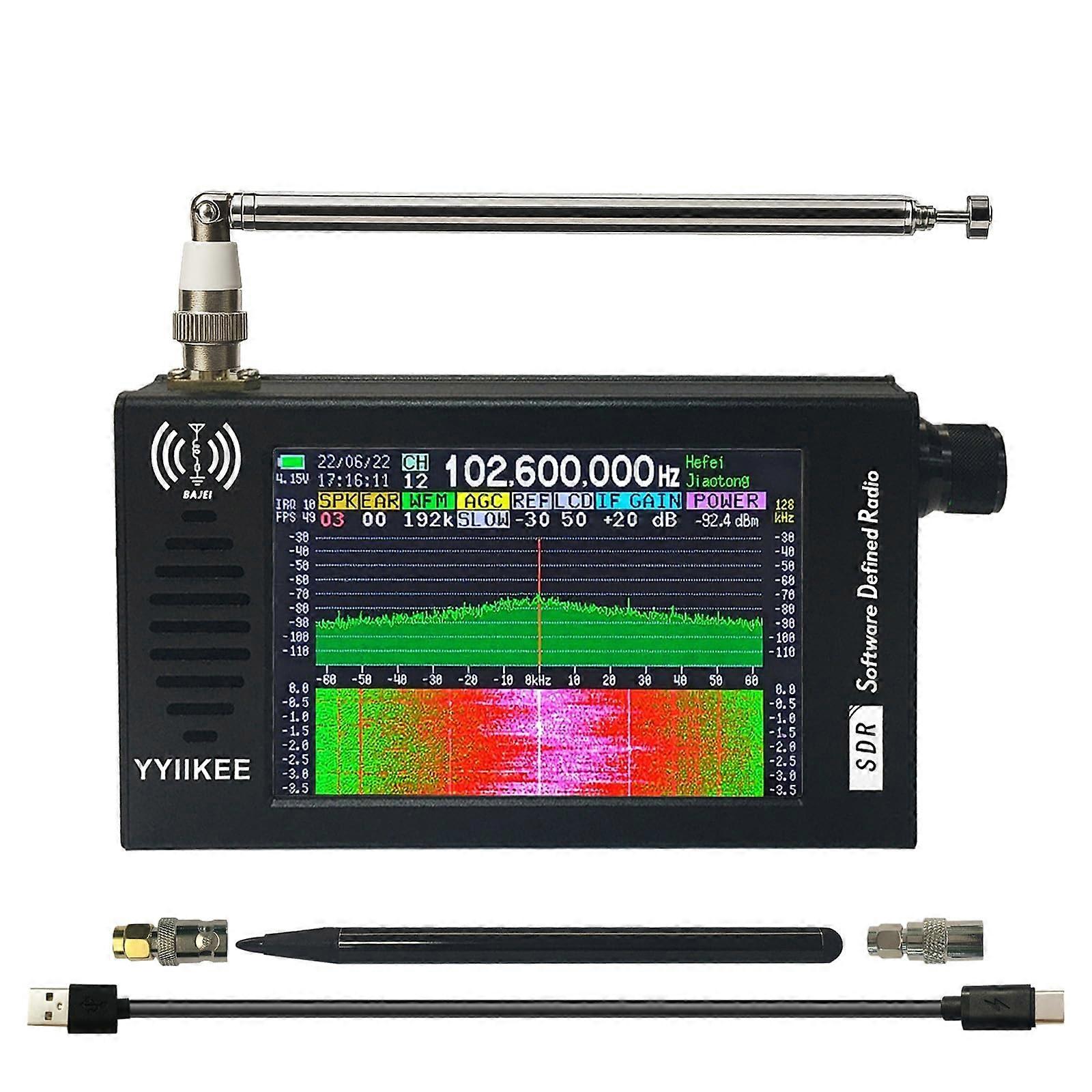 SDR Radio Receiver with 4.3' Touchscreen, Wide Frequency Coverage, DSP, Ham and Shortwave