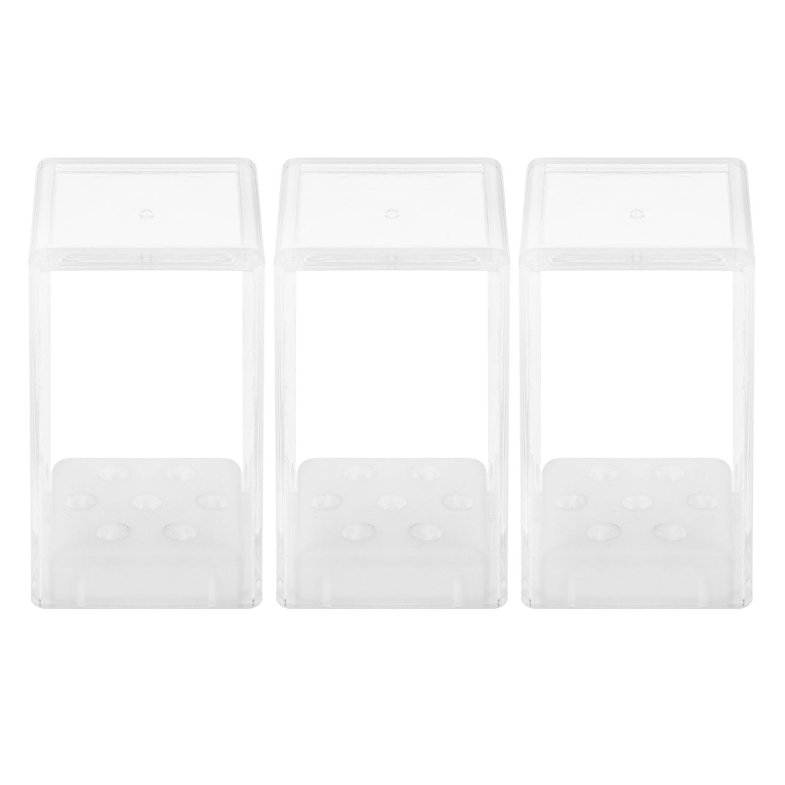 Nail Grinding Head Holder Professional Users Organization Plastic Rectangular 3Pcs 2.6×1.4×1.4in