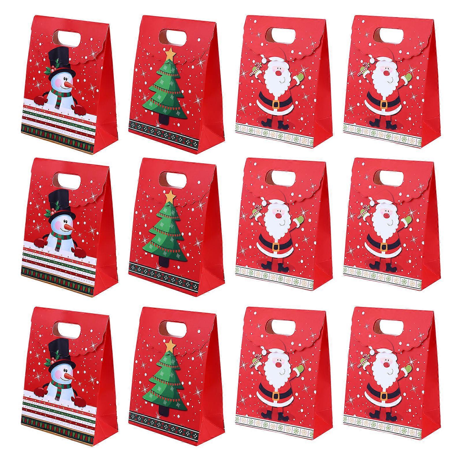 15Pcs Rectangular Christmas Design Package Pouch Unique For Party Supplies Versatile Gift Wrapping
