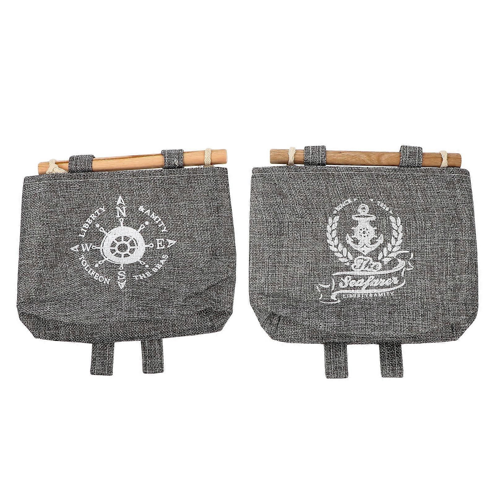 Assorted Color Navy Style Door Storage Pouch for Home Use 2Pcs