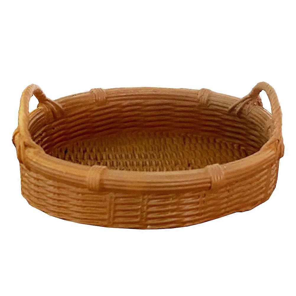 Mini Bread Basket Brown Resin Mini Handheld Basket 1Pcs for Decor