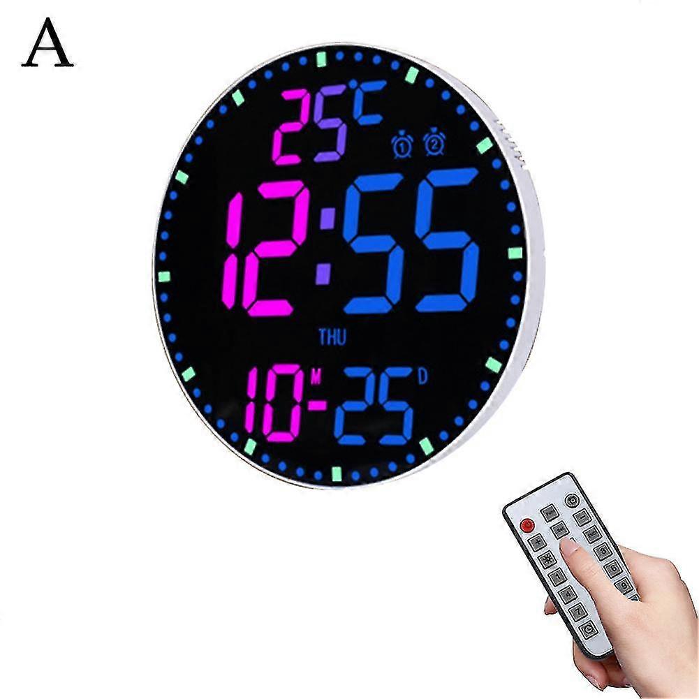 Digital Wall Clocks, Digital Clock Adjustable Brightness Large LED Display Alarm 26s