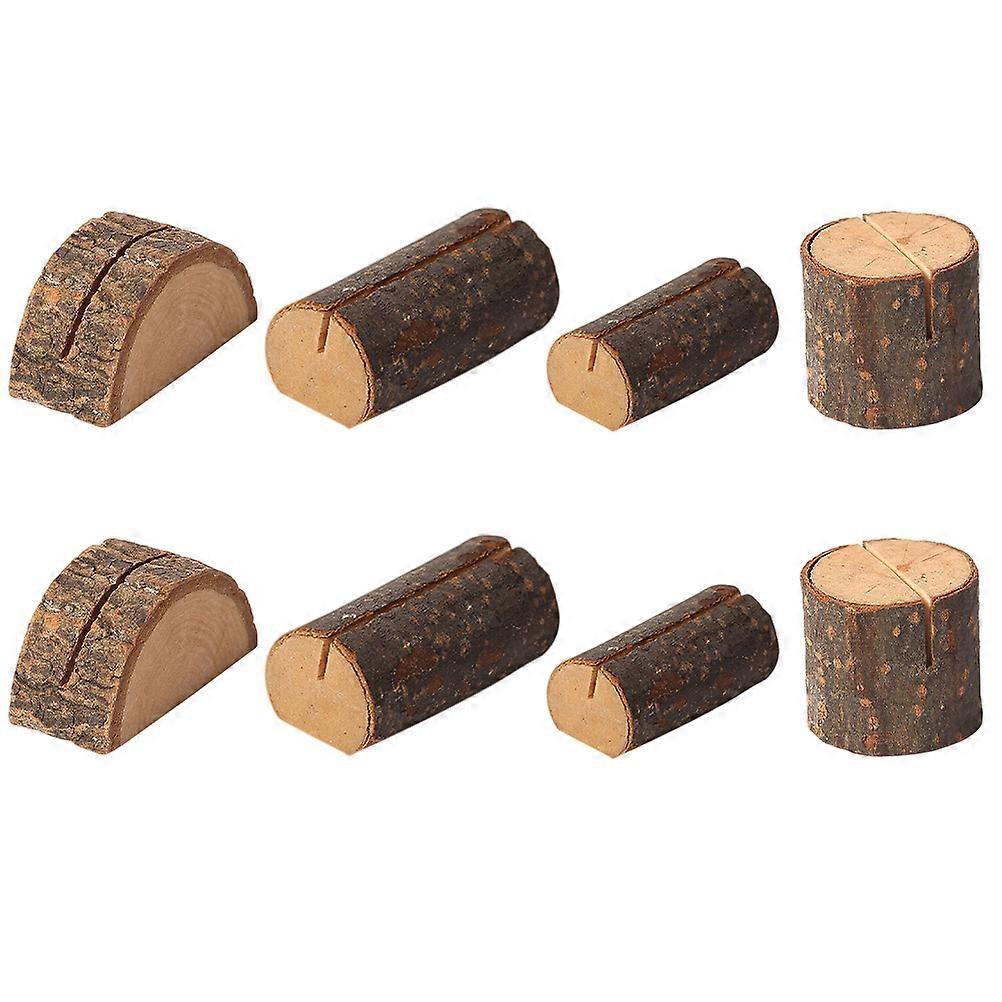 Cards Holder for Storage Use Including 8Pcs Wood Base Clip Set