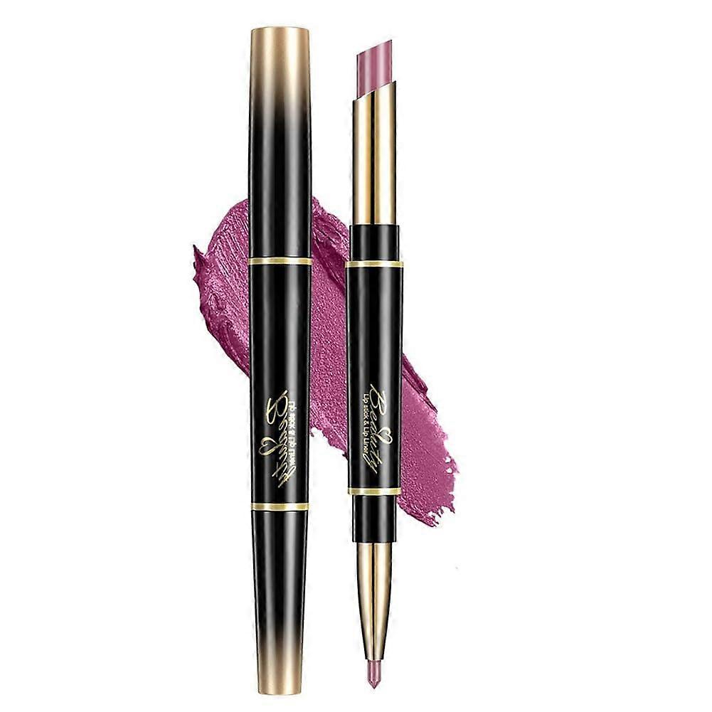 2 in 1 Matte Lipstick and Lip Liner Set, Waterproof Long Lasting Full Coverage Double Ended