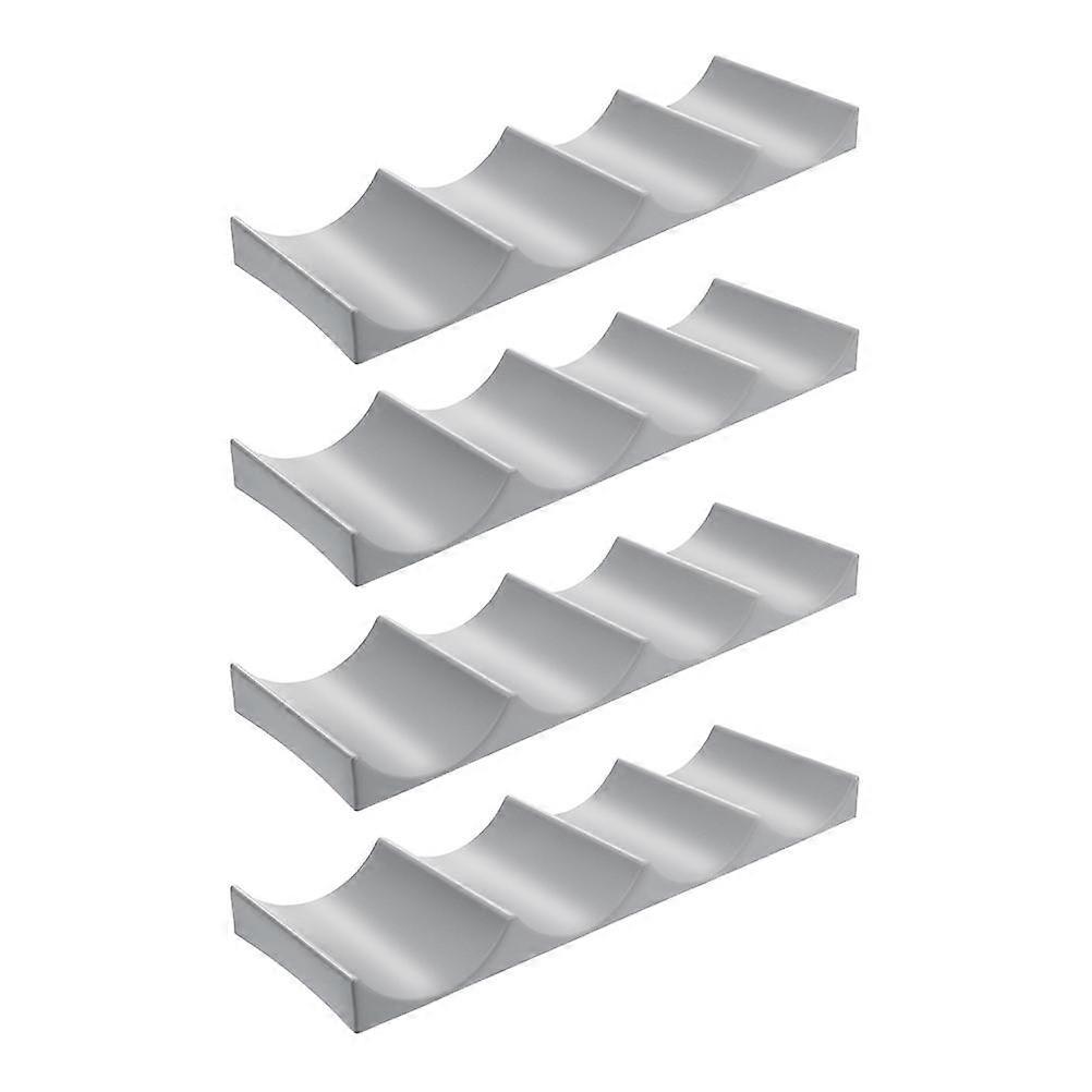 Red Wine Rack for Storage Use 4Pcs White Plastic Wine Display Stand