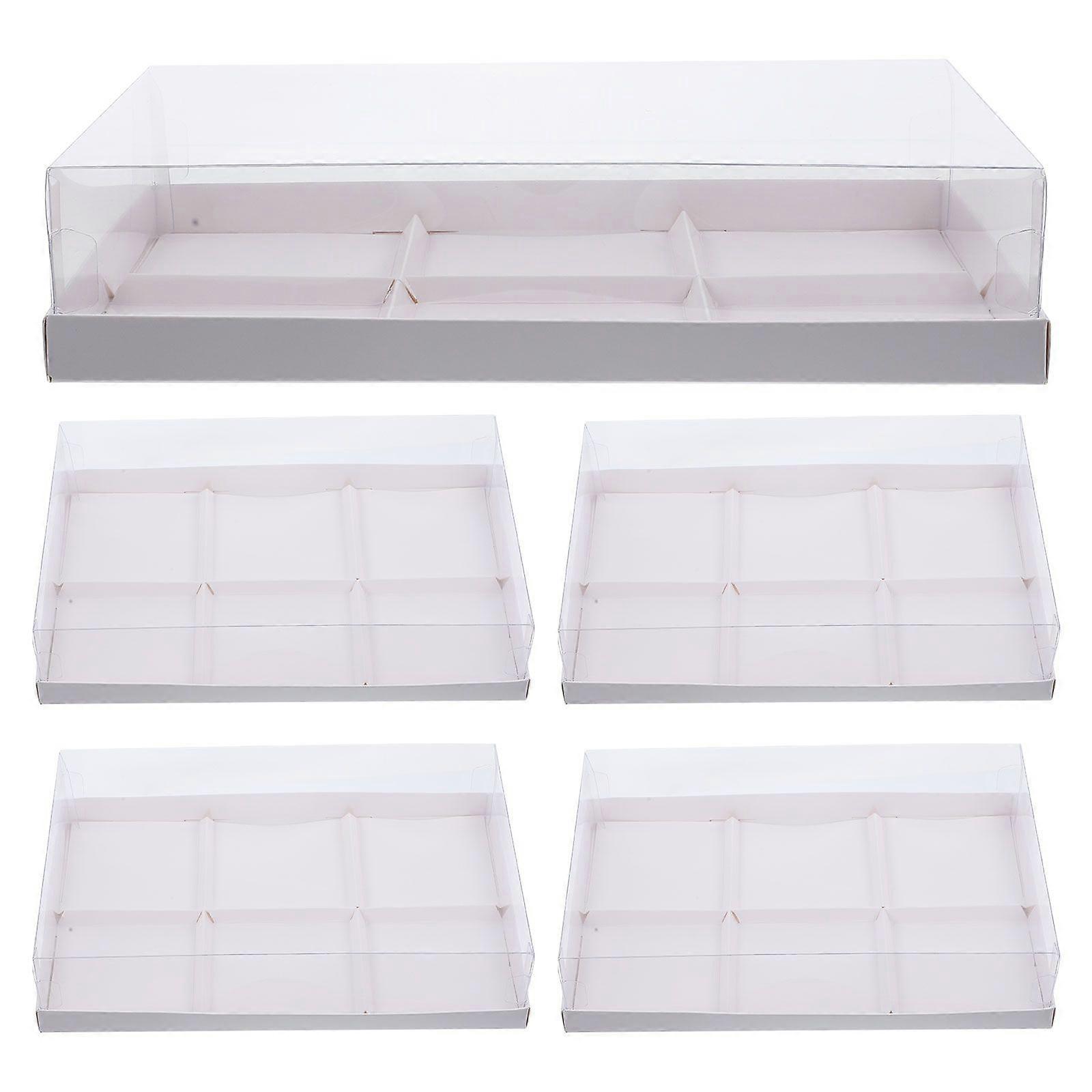 5pcs Donut Boxes Clear Bakery Box Compartment Cake Packaging Boxes Cookie Boxes Bakery Box