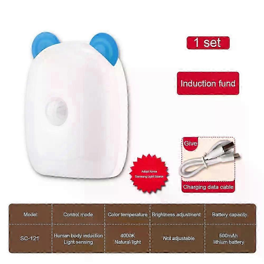 LED Night Light with Smart Motion Sensor, USB Rechargeable, 4000K for Bedroom Kitchen Cabinet