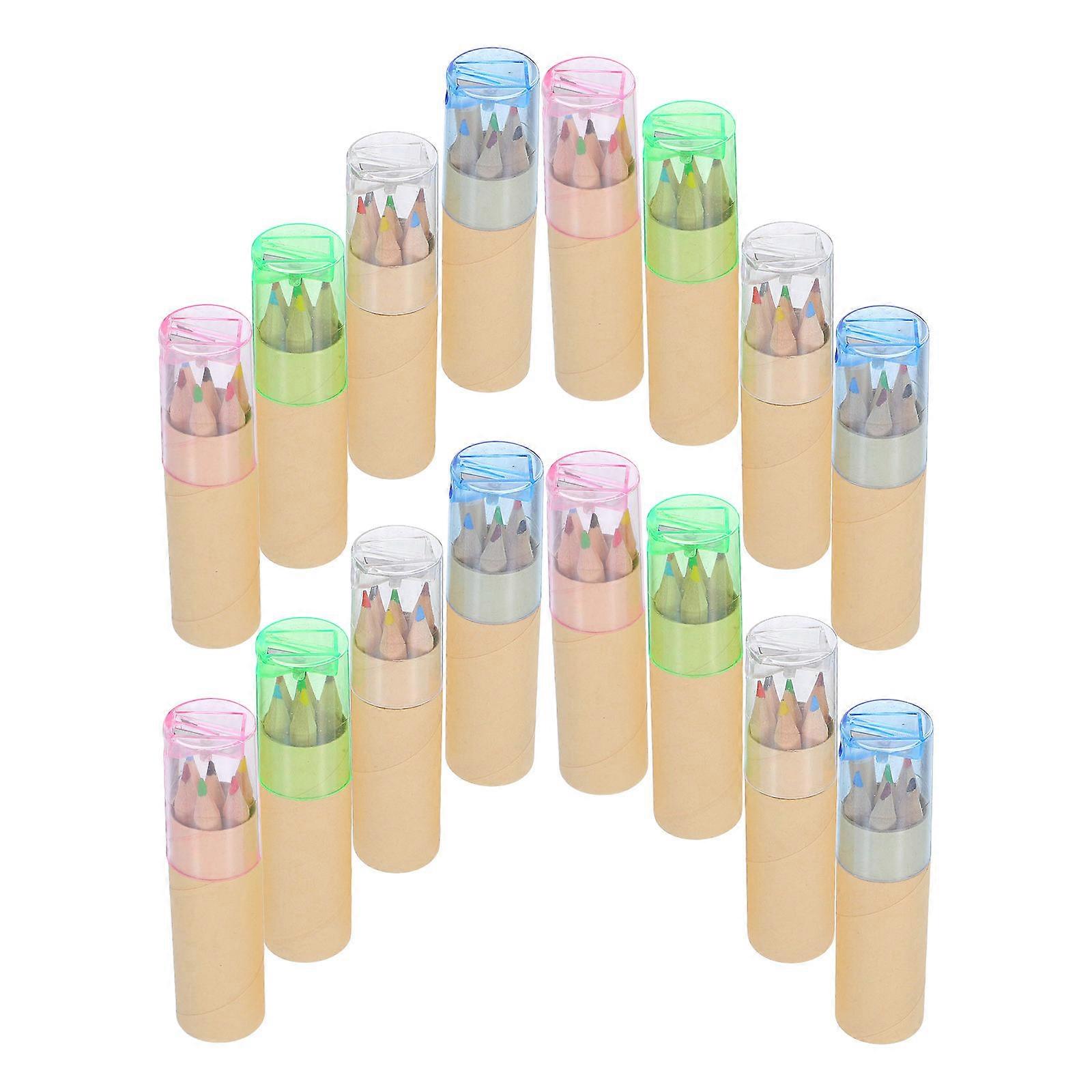 Portable Mini Colored Pencils Drawing Set with Sharpener 64Sets Tube