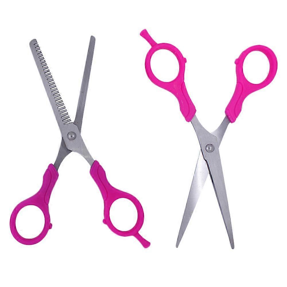 Professional Hair Cutting and Thinning Scissors Set with Sharp Precision Blades, 2pcs Fuchsia