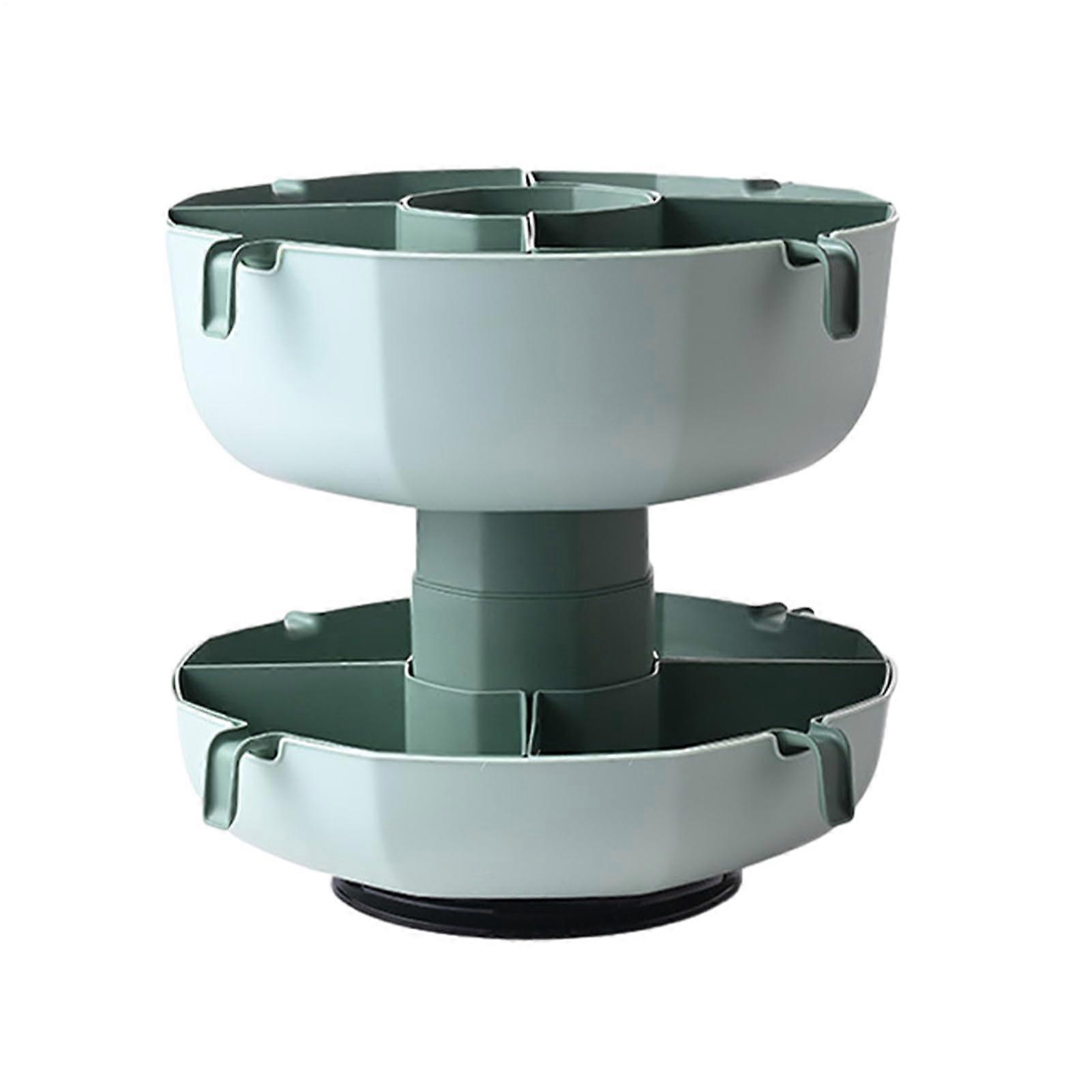 2 Tier Rotating Kitchen Colander Vegetable Strainer with Quick Drainage Space Saving Multi Use