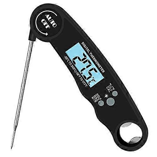 Waterproof Digital Meat Thermometer with Folding Probe and LCD Display for Grill BBQ Kitchen
