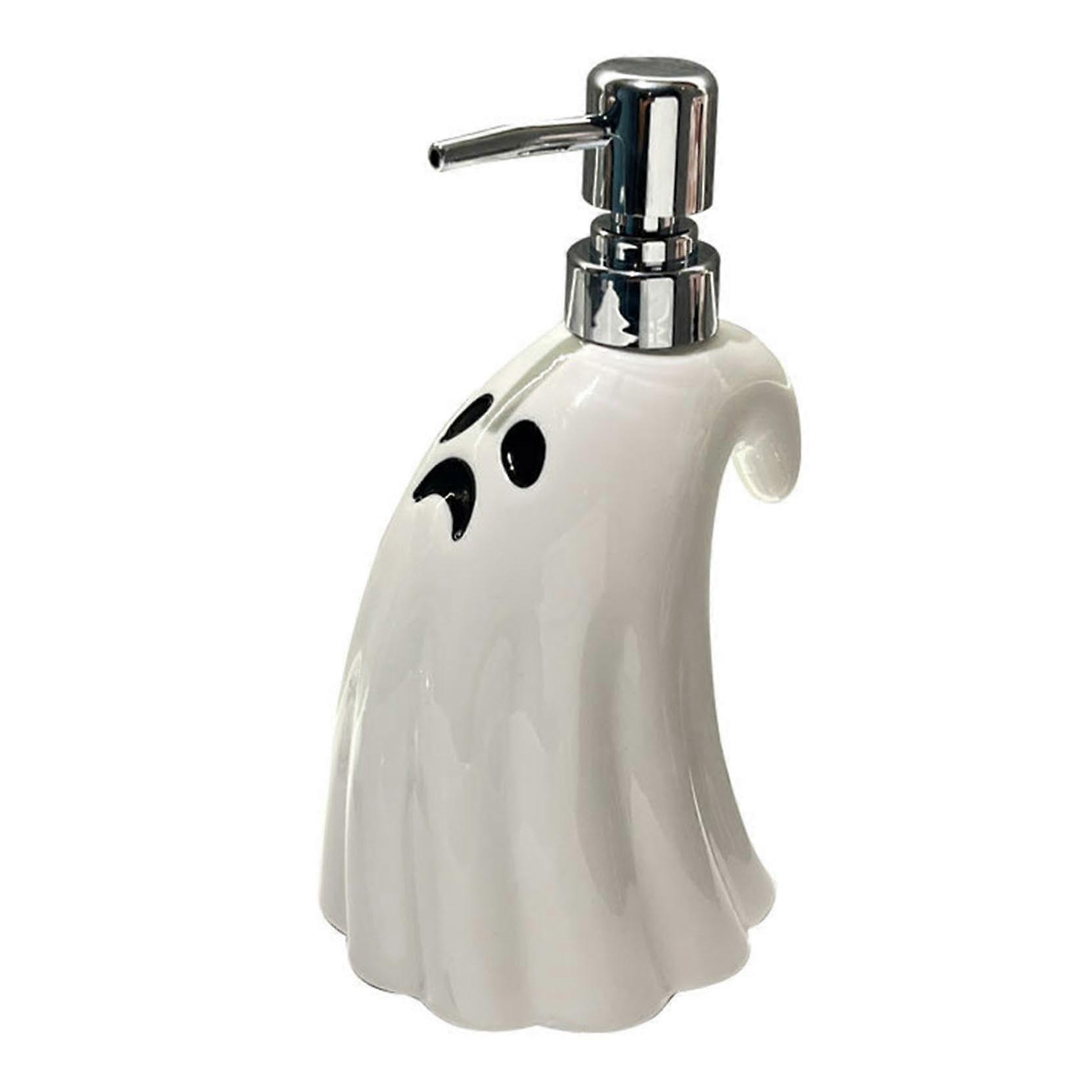 Halloween Ghost Ceramic Soap Dispenser with Cute Design for Kitchen or Bathroom