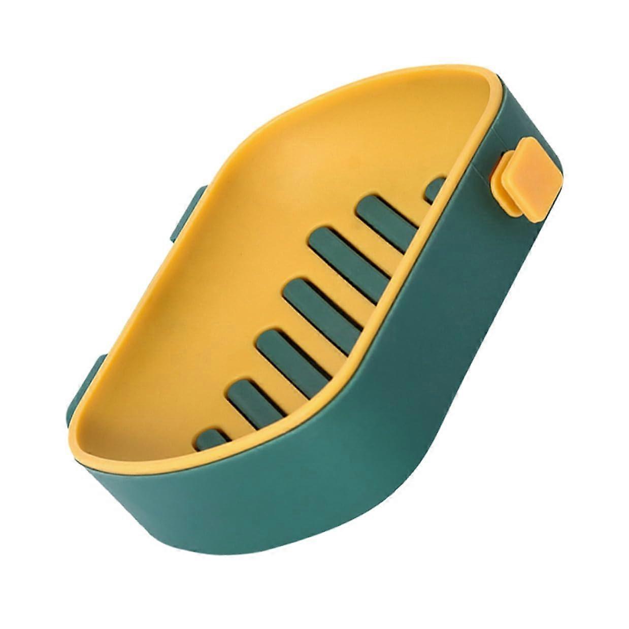 Double Layer Wall Mounted Soap Holder with Hook, Self Draining Bathroom Soap Dish No Drilling