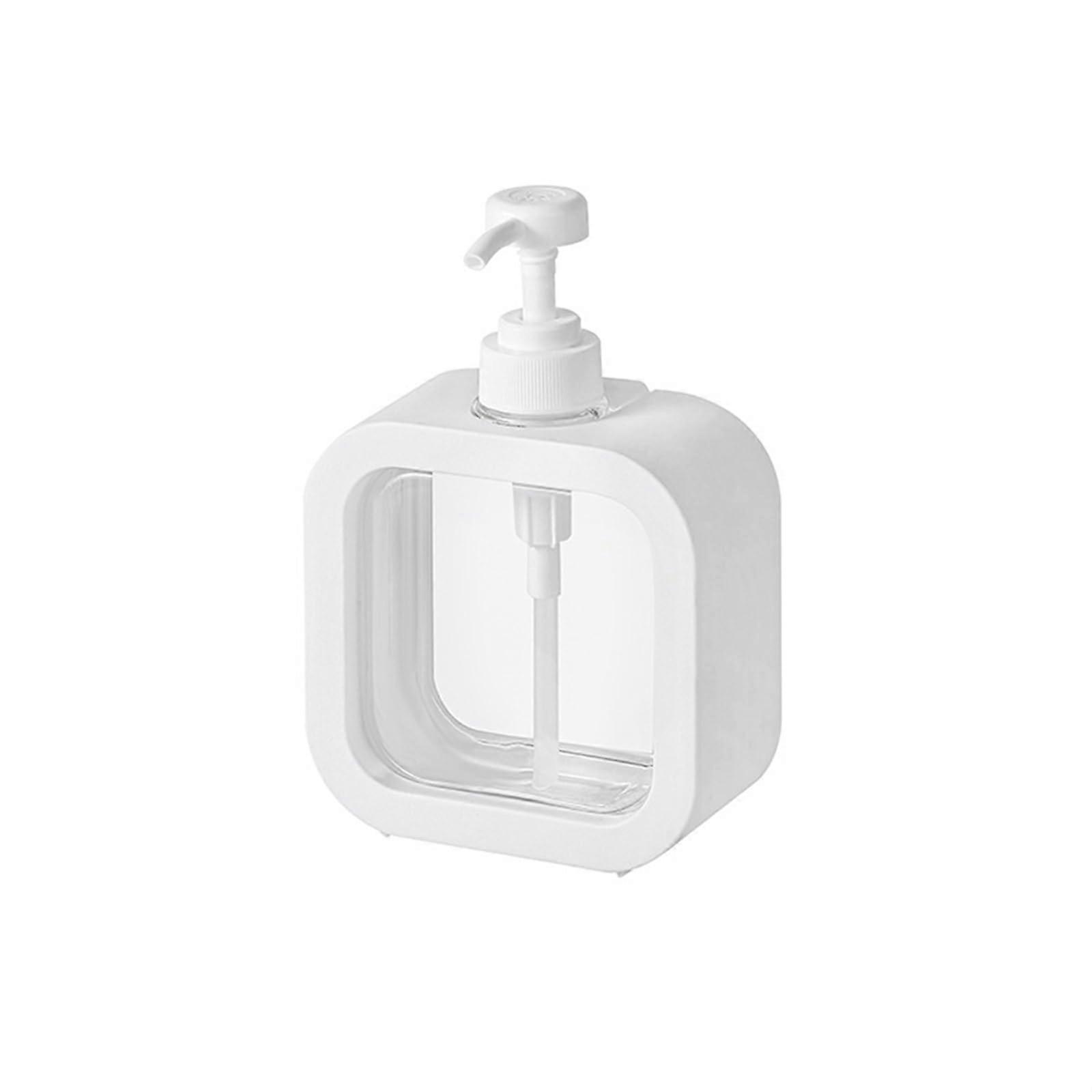 Soap Dispenser 500ml White Plastic Lotion Bottle with Easy Press Pump and Large Capacity