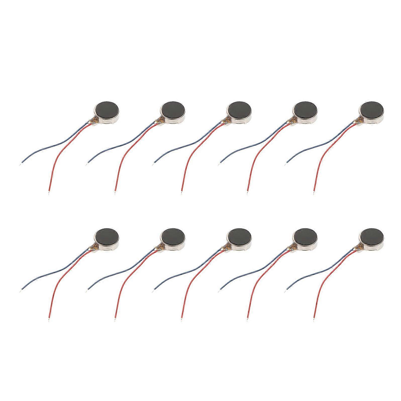 10 Pcs Mini Vibration Motors  Durability Flat DC Motor Parts for Electronics DIY Projects Black