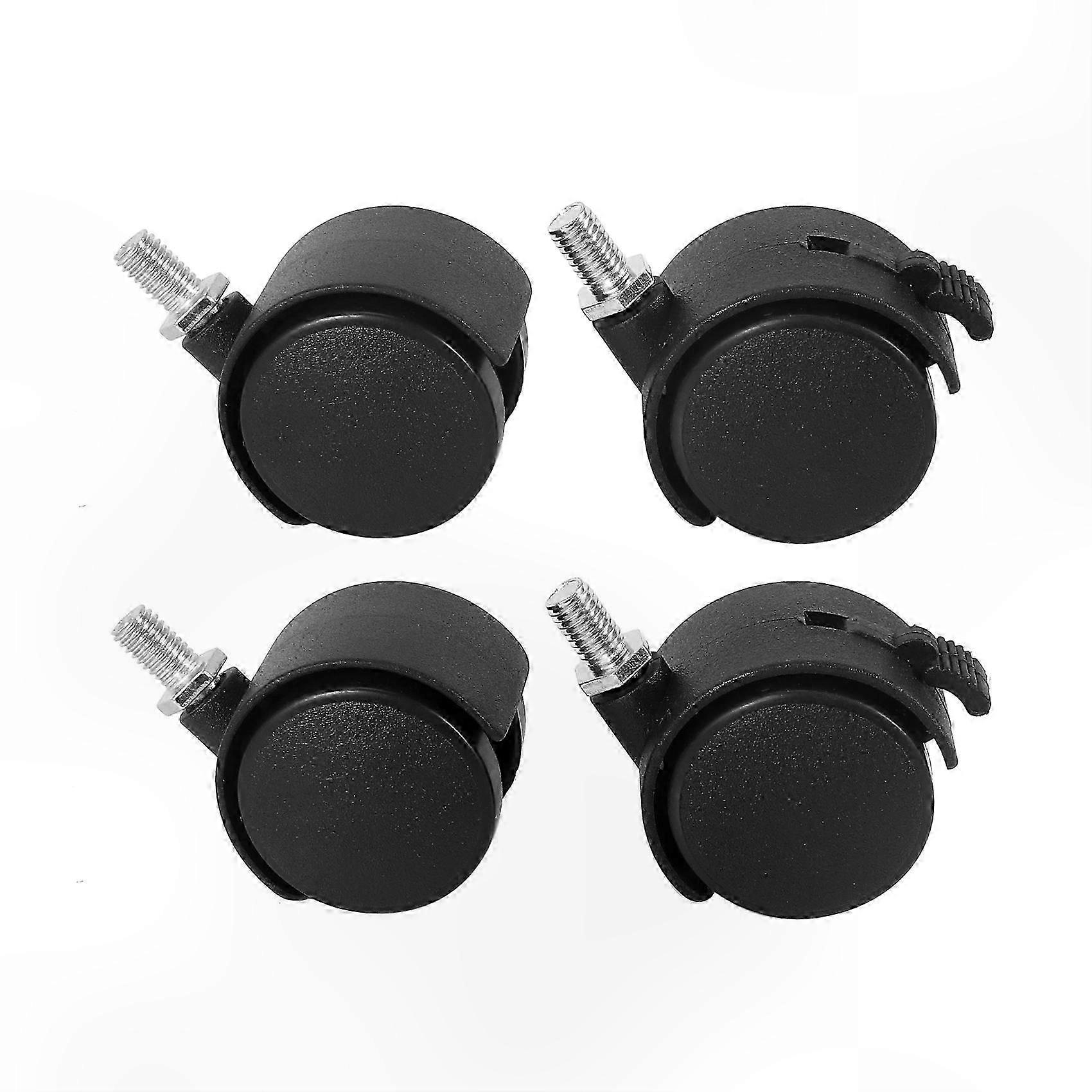 4-Pack Screw-In Caster Wheels, 2 with Locking Feature