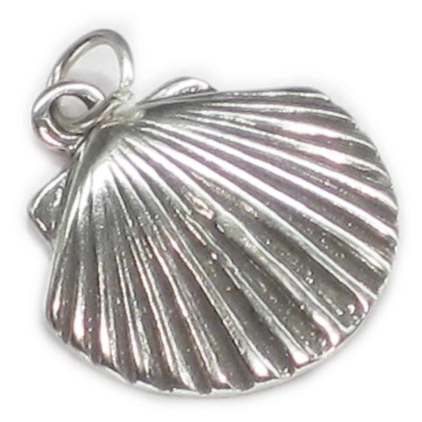 Shell sterling silver charm .925 x 1 Clam Oyster shells charms
