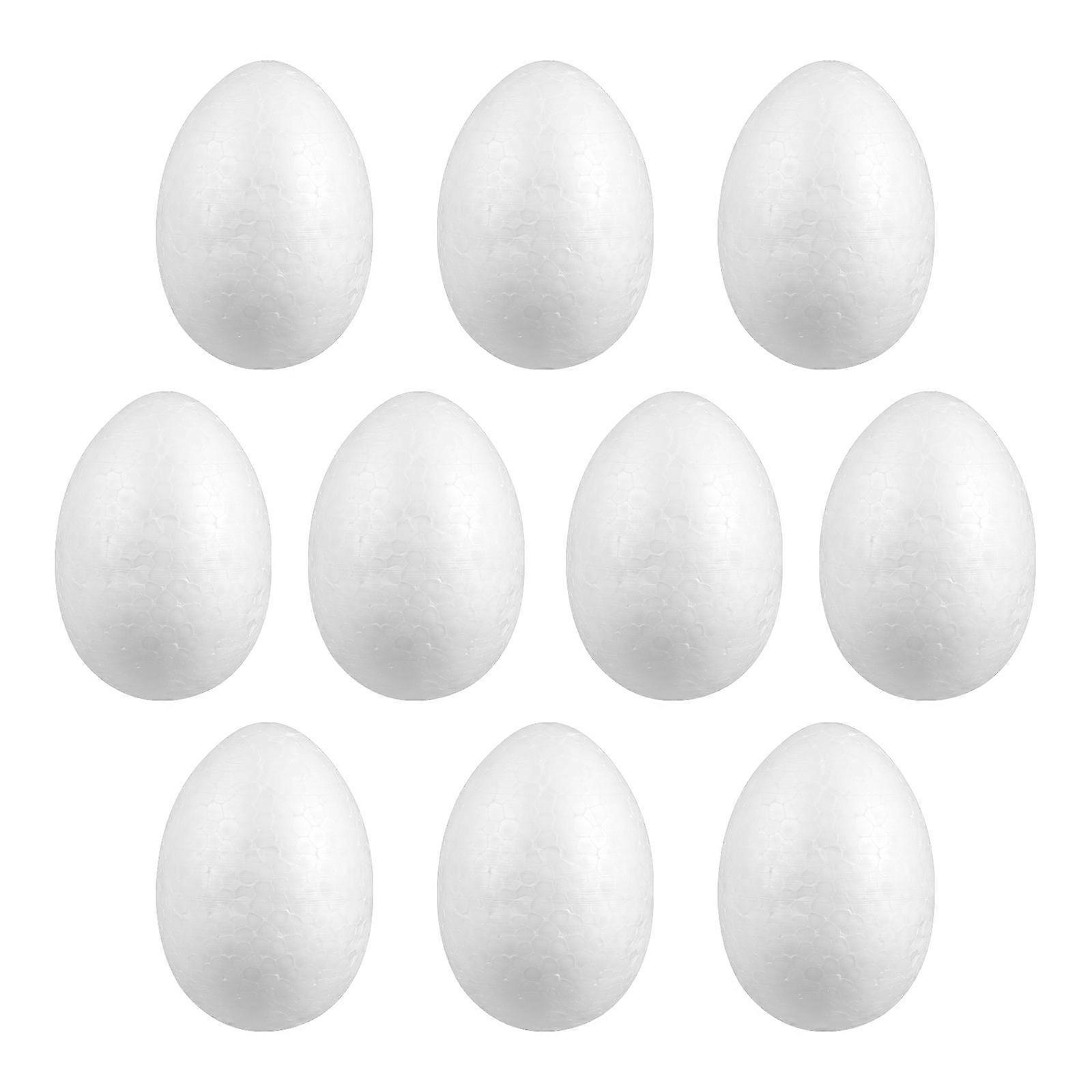 Amosfun 10pcs Painting Egg DIY Easter Decor Solid Egg for Kid Festival Craft (White, 10cm)