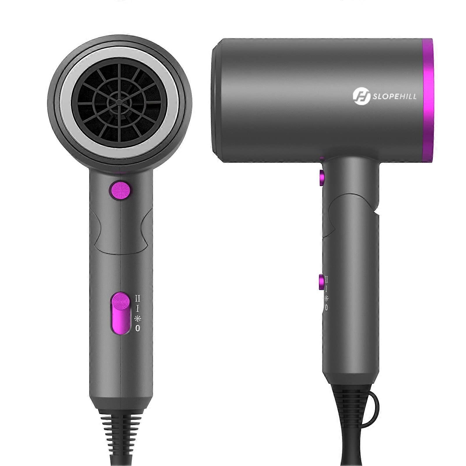 Professional Ionic Hair Dryer 1800W with Diffuser, Fast Drying, Lightweight, Cool Shot, Dark Grey