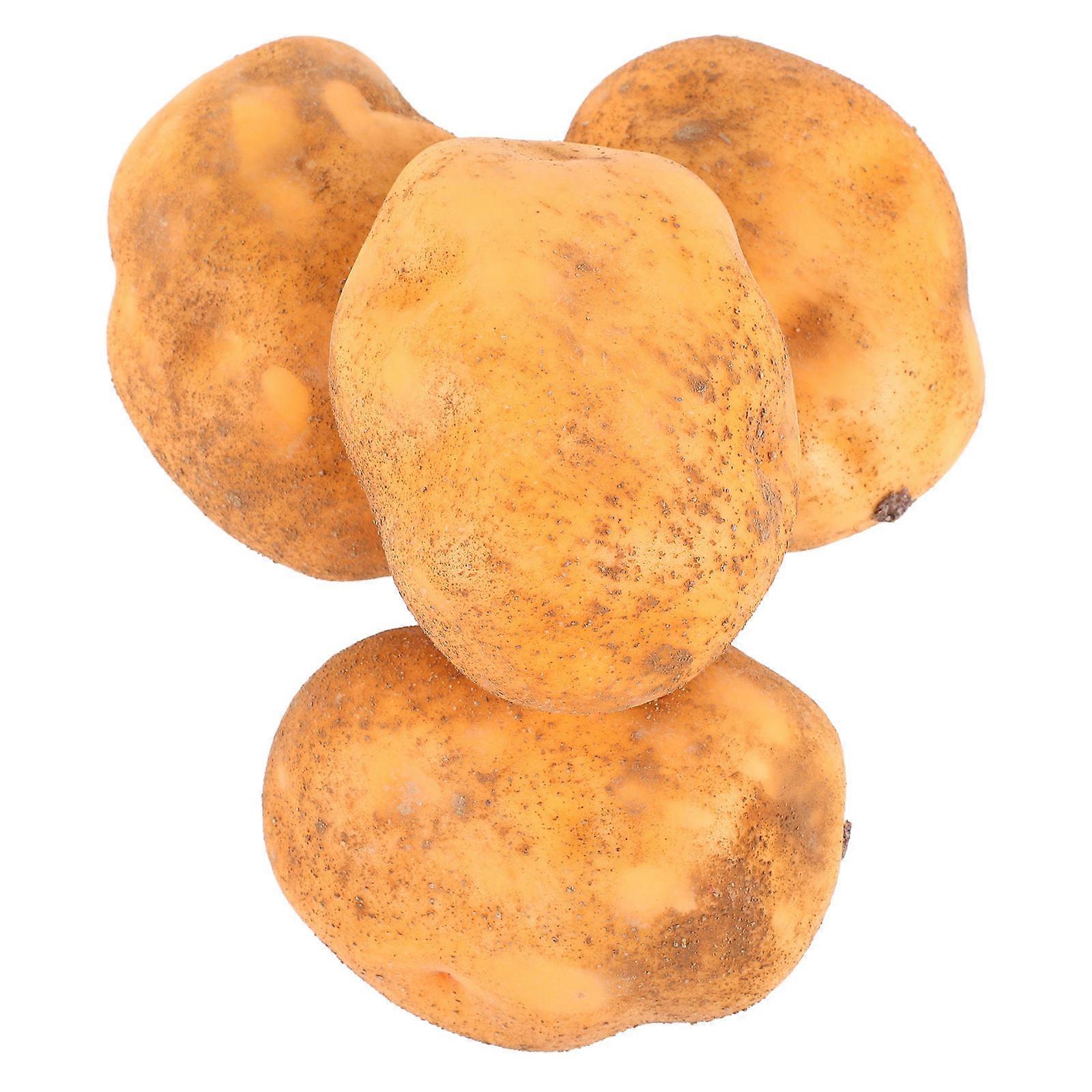 Simulated Potatoes Artificial Potato Props for Decoration 4Pcs Orange