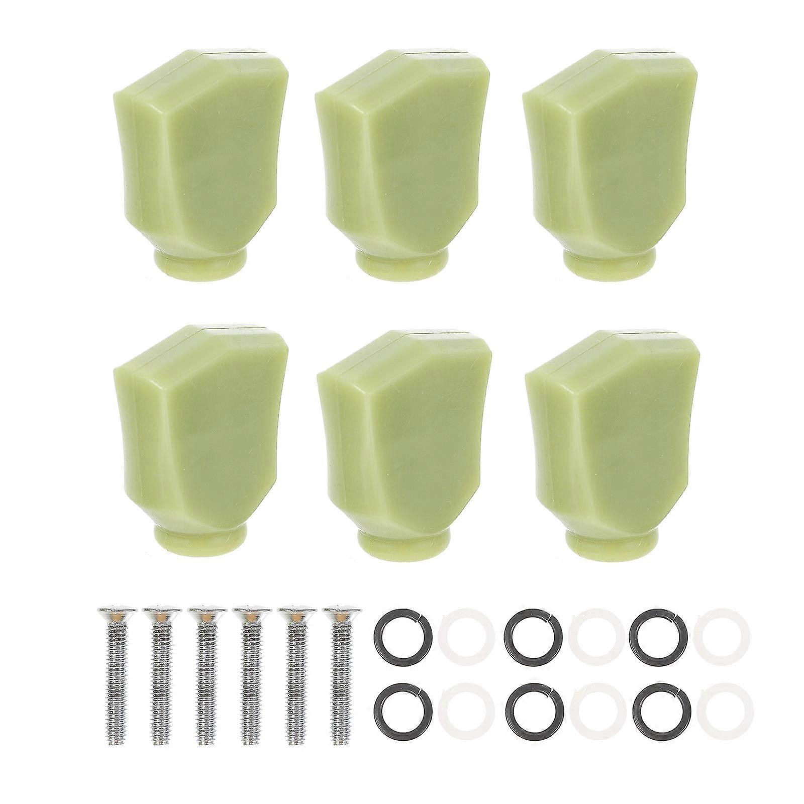 Green Plastic Guitar Tuner Handles for String Locking 6Sets Acoustic Guitar