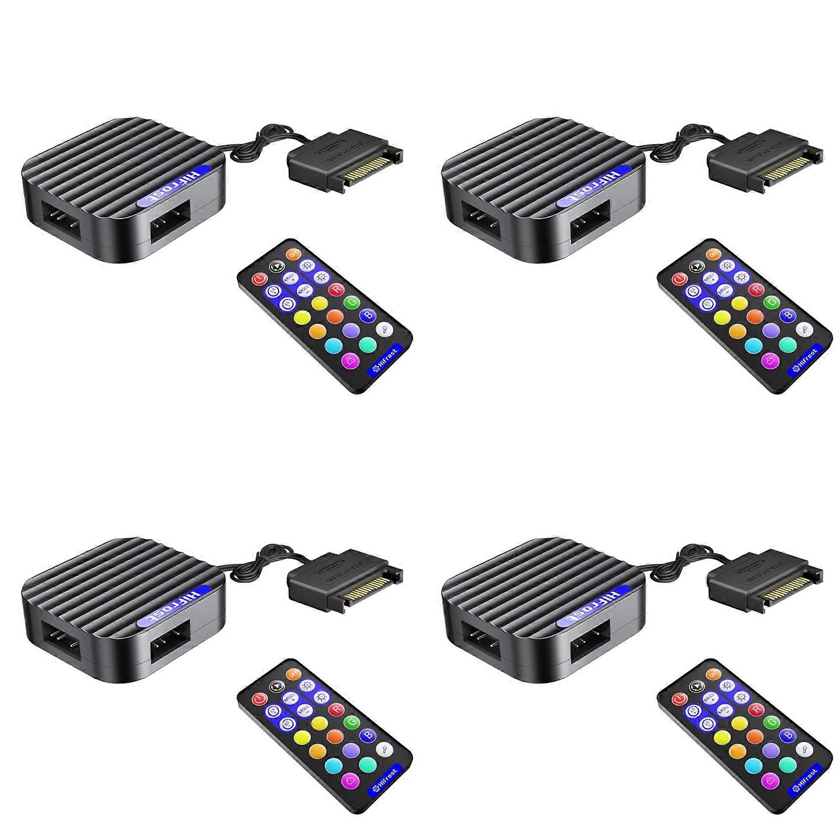 4X 5V 3Pin ARGB Controller SATA Interface Extension Cable HUB Mini Adapter RGB Remote Controller A