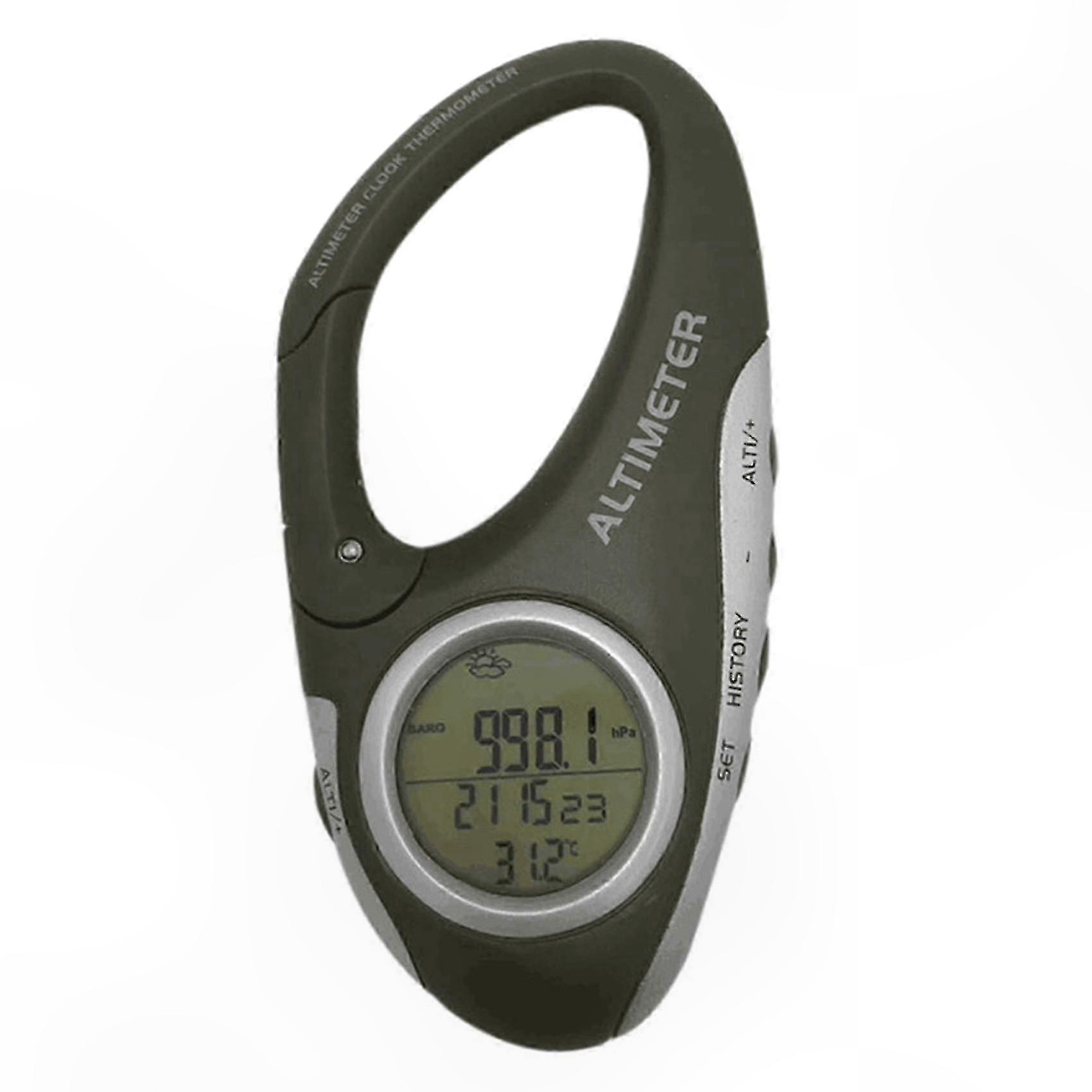 Handheld Electronic Altimeter with Carabiner and Thermometer Functionality