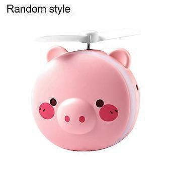 SHYV-Mini Portable Cute Pig Head Shape Rechargeable Fan Makeup Mirror LED Fill Light