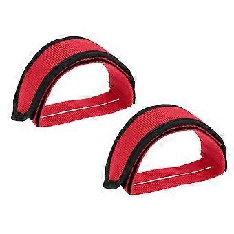 Red Adjustable Bike Pedals Belt for Cycling Use Toe Clip Strap