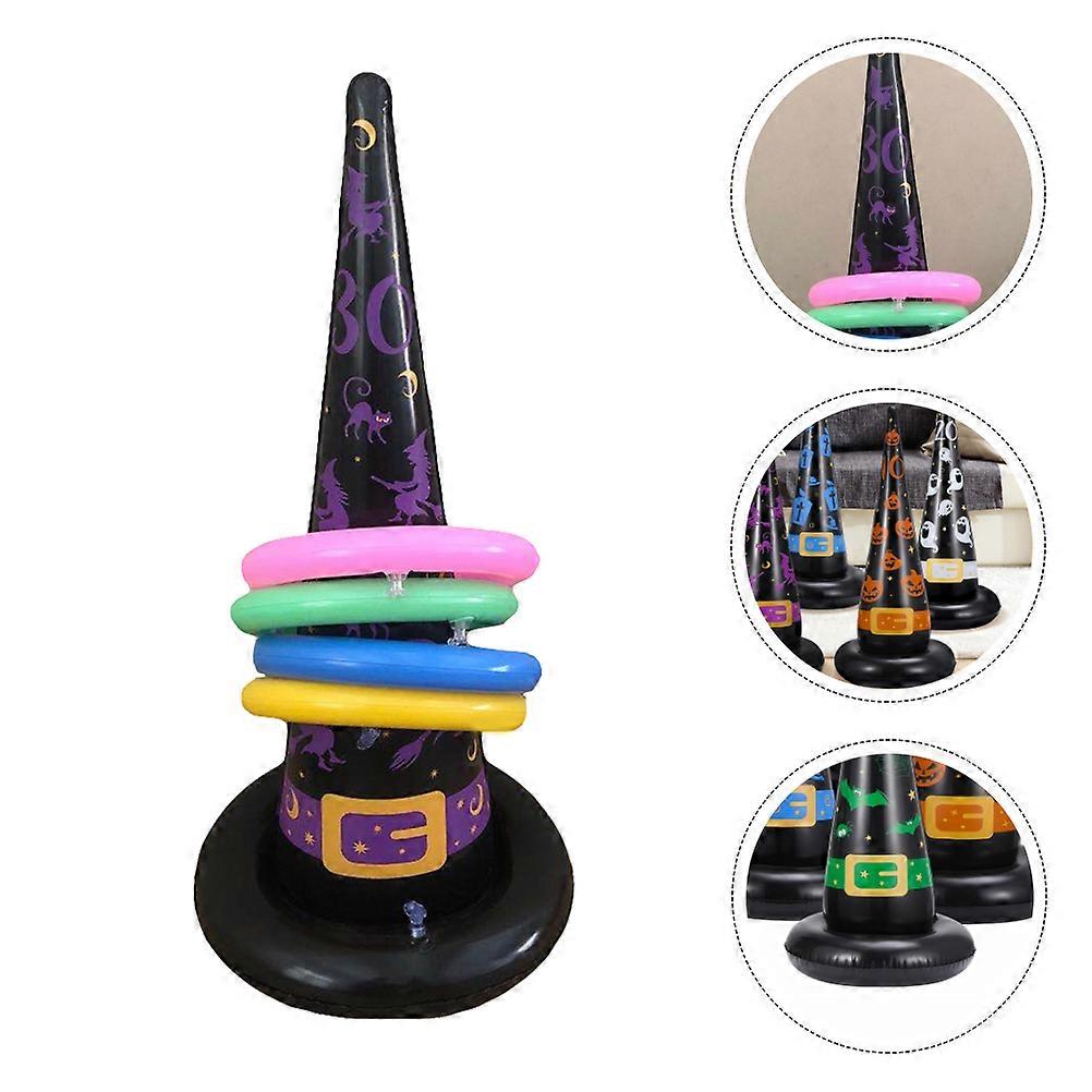 Halloween Inflatable Witch Hat Ring Toss Set for Plaything 1Set