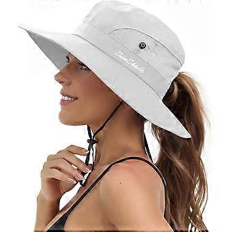 Sonnenhüte für Damen, Strandhut, Zopfhut, Damen-Sonnenhut mit UV-Schutz, breite Krempe