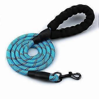 Blå reflekterende hundehalsbånd, justerbart kjæledyrhalsbånd med myk neoprenpolstring for små, mellomstore og store hunder, klatretau