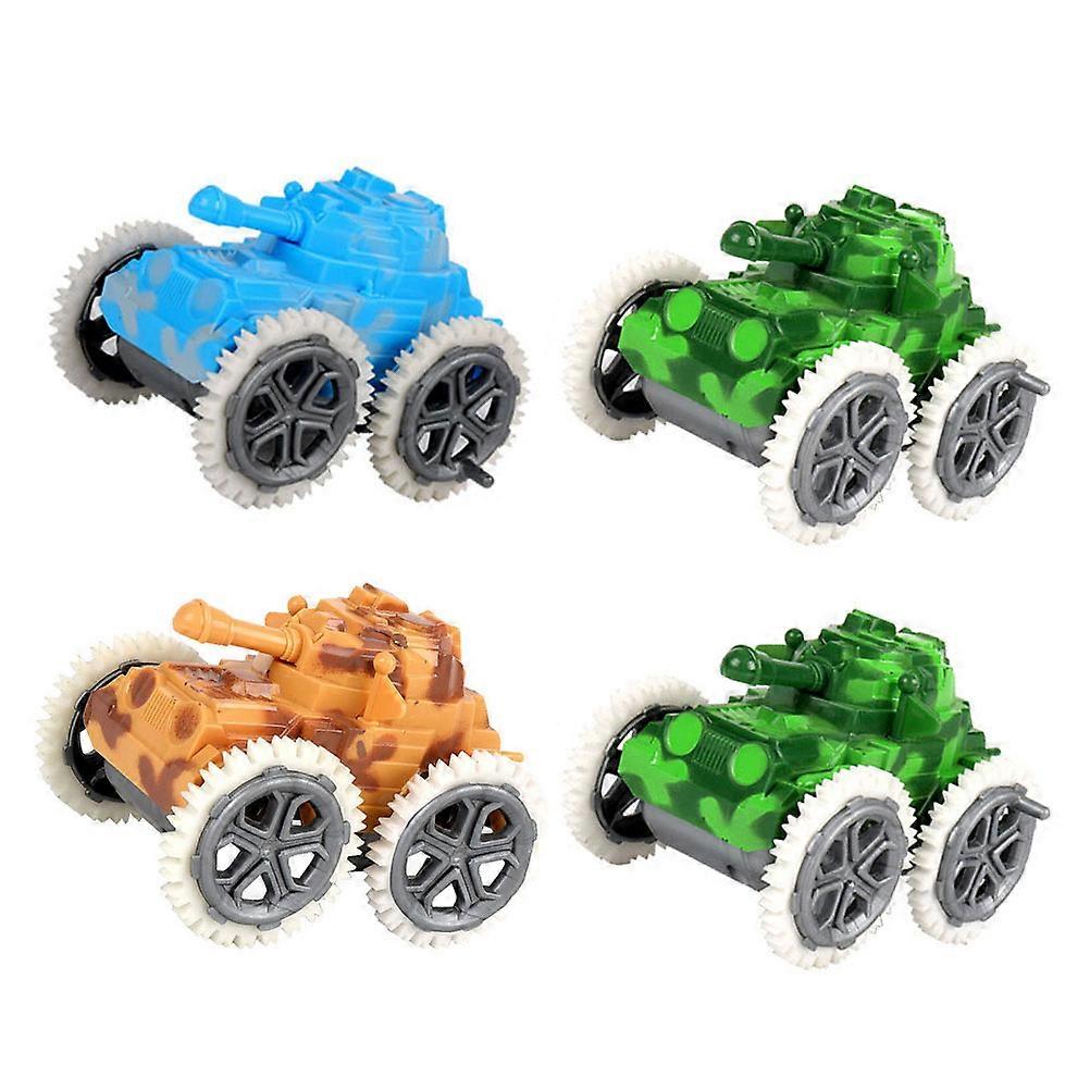 Kids Use Tank Model Pull Back Car Toy 4Pcs Assorted