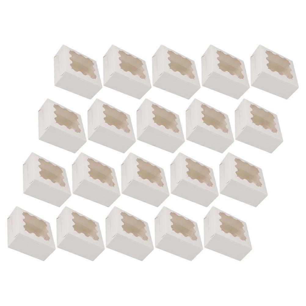 Egg Cake Packaging Boxes for Wrapping 20Pcs Mini Cake Boxes with Window White Paper